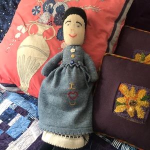 Hand knit vintage doll